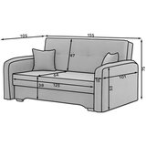 ELTAP Tamno siva sklopiva/s prostorom za odlaganje sofa od šenila 155 cm Laine – | shoptok.hr