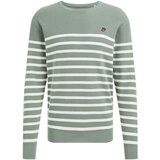 WE Fashion Pulover pastelno zelena / bela | Shoptok.si