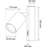  Zidna svjetiljka Green Tech, grlo GU10, IP20, crna boja | Eponuda.ba