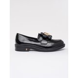 Shelvt Black patent leather women's loafers with teddy bear | Eponuda.ba