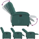 vidaXL Električni naslanjač s funkcijo vstajanja temno zeleno blago | Shoptok.si