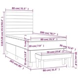 vidaXL Krevet s oprugama i madracem smeđesivi 80x200 cm od tkanine | shoptok.hr