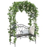  Vrtna klupa Crna 121 x 48 x 200 cm Čelik | Eponuda.ba