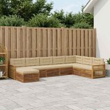  Set vanjskih sofa 8 kom. Prirodna i bež Čvrsto drvo akacije | shoptok.hr