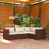 Maison Chic Seti vrtnega pohištva - Vrtna garnitura - Vrtni pohištvo set 4-delna z blazinami poli ratan rjava, (21817745) | Shoptok.si