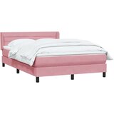  Box spring postelja z vzmetnico roza 140x210 cm žamet, (21792009) | Shoptok.si