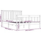  Za krevet od masivne borovine crni 140 x 190 cm | shoptok.hr