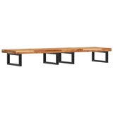  Zidna polica za umivaonik od čelika i masivnog bagremovog drva Smeđa 160 x 40 x 4 cm | Shoptok.si