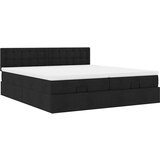 vidaXL Otomanski posteljni okvir z vzmetnicami črn 180x200 cm blago | Shoptok.si