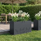  Vrtna saksija Antracit 80 x 30 x 49 cm Čelična vrata | shoptok.hr