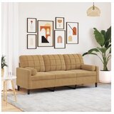 vidaXL Kavč trosed z okrasnimi blazinami rjav 180 cm žamet | Shoptok.si