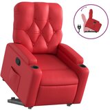 Maison Chic Naslanjač - Relax naslanjač s funkcijo vstajanja rdeče umetno usnje, (22062181) | Shoptok.si