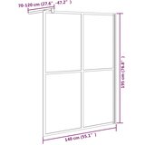 Pregrada za tuš 140 x 195 cm od tamnog kaljenog stakla | Shoptok.si