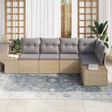  Sjedeća garnitura za vrt 5 kom. Bež i svijetlo siva poliratan 264 x 154 x 69 cm | shoptok.hr