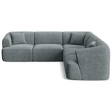 Cosmopolitan Design Temno siva kotna sedežna garnitura iz rebrastega žameta Campi – | Shoptok.si