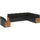  Vrtna sedežna garnitura 10-delna z blazinami črn poli ratan, (21065801) | Shoptok.si