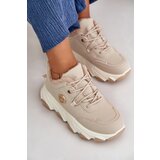 Boto Warm Women's Sports Shoes Lace-up On Platform Beige Bialoa | Eponuda.ba