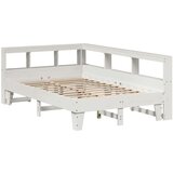  Knjižna postelja brez vzmetnice bela 135x190 cm trdna borovina | Shoptok.si