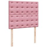 vidaXL Okvir kreveta s madracima ružičasti 120x200cm baršunasti | shoptok.hr