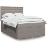 vidaXL Krevet s oprugama i madracem smeđesivi 140 x 190 cm od tkanine | shoptok.hr