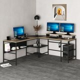 Hanah home Greta L Matte - Black DoreBlack Study Desk cene