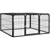  Ograda za pse s 4 panela crna 100 x 50 cm čelik obložen prahom | shoptok.hr