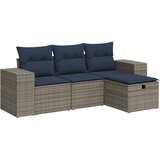  4-dijelni set vrtnih sofa od poliratana s jastucima sivi | shoptok.hr