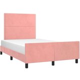  Posteljni okvir z vzglavjem roza 120x190 cm žamet | Shoptok.si