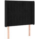 Maison Chic vzglavna omarica - nočna omarica - posteljna omarica z ušesi črno 103x16x118/128 cm žamet, (21713025) Cene
