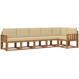  Set vanjskih sofa 6 kom. Prirodna i bež Smeđa 306 x 128,5 x 73 cm | shoptok.hr