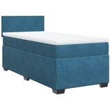 vidaXL Box spring postelja z vzmetnico temno modra 90x200 cm žamet, (21309872) Cene