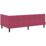  Kutni okvir kreveta Vinska crvena 100 cm x 200 cm Baršun | shoptok.hr