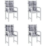  Jastuci za vrtne stolice 4 kom sivi karirani 100x50x3cm tkanine | Eponuda.com