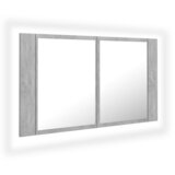 Maison Chic LED Kopalniška omarica - Kopalniški kabinet z ogledalom betonsko siva 80x12x45 akril, (21794927) Cene