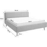 P & B OBLAZINJENA POSTELJA 160 cm x 200 cm , tekstil svetlo siva | Shoptok.si