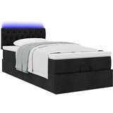  Otomanski okvir kreveta s madraca crni 90x190cm od tkanine | shoptok.hr