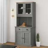 vidaXL Visoka omara VIGO siva 78x40x175 cm trdna borovina Cene