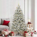 vidaXL Umestno božično drevo Zelena in Bela 180 cm PVC in kovina | Shoptok.si