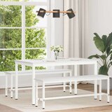  Stol za objedovanje Bijelo 140 x 80 x 75 cm Čvrsto borovo drvo | shoptok.hr