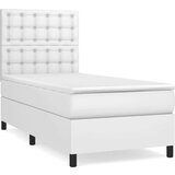  Box spring postelja z vzmetnico bela 80x200 cm umetno usnje, (20898372) | Shoptok.si