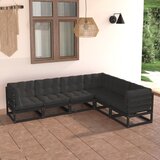 Maison Chic Seti vrtnega pohištva - Vrtna garnitura - Vrtni pohištvo set 6-delna z blazinami trdna borovina, (21804342) | Shoptok.si