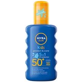 Nivea Sun Kids Protect & Care Sun Spray SPF50+ vodoodporen barvni sprej za zaščito pred soncem 200 ml | Shoptok.si