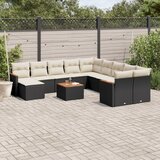  12-dijelni set vrtnih sofa od poliratana s jastucima crni | shoptok.hr