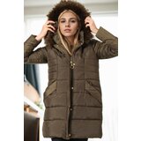Dewberry Z6745 WOMEN'S COAT-KHAKI-1 Cijene