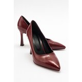 LuviShoes FOREST Women's Burgundy Patent Leather Heeled Shoes Cene