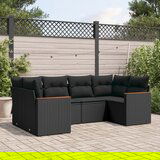 vidaXL 6-dijelni set vrtnih sofa s jastucima crni od poliratana | shoptok.hr