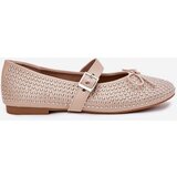 Boto Embellished ballerinas with bow and strap beige Zdivisa | Shoptok.si