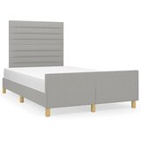  The Living Store Posteljni okvir z vzglavjem svetlo siv 120x190 cm tkanina - Posteljni Okvir Z Vzglavjem, (21450414) | Shoptok.si