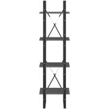 Ormarić za knjige s 4 razine sivi 40x30x140 cm masivna borovina | Eponuda.com