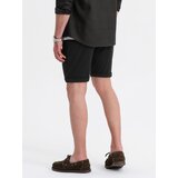 Ombre Men's knit shorts with rolled up legs - black | Eponuda.ba